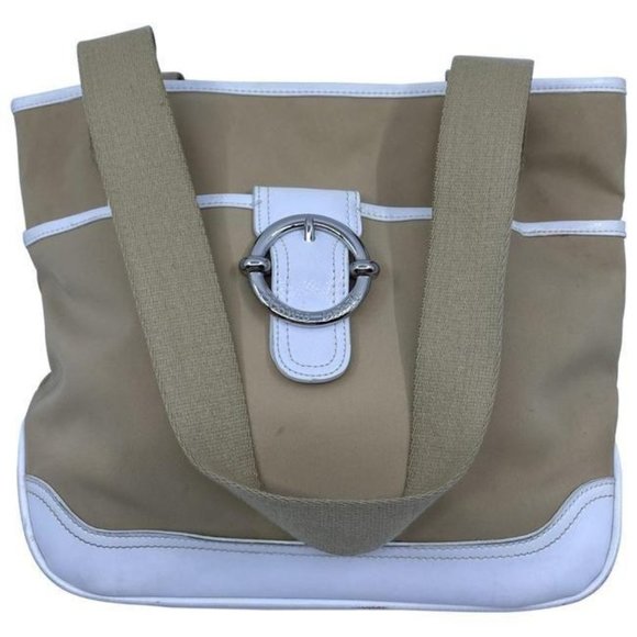 Franco Sarto Handbags - franco sarto bag white tan fabric tote